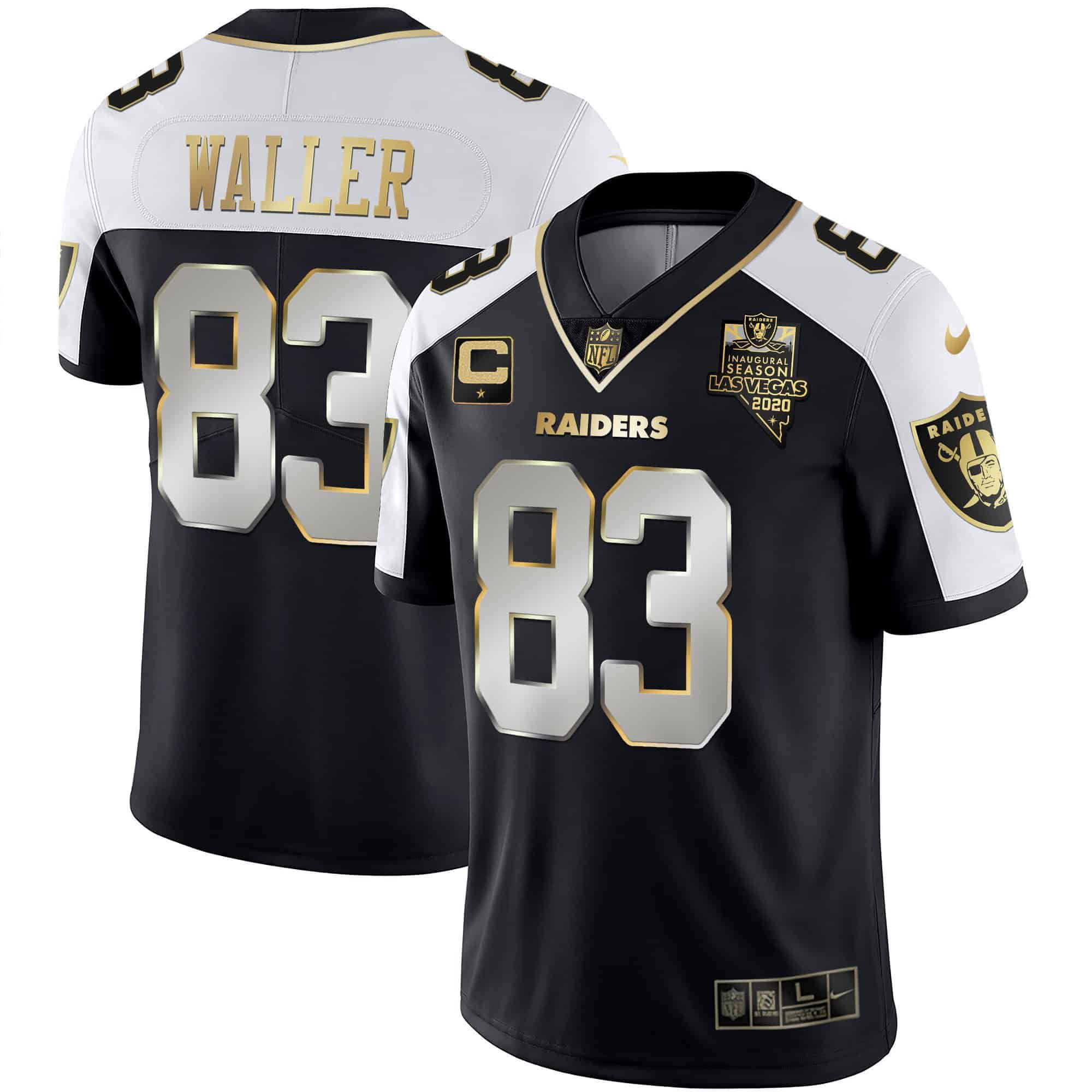 Men Oakland Raiders #83 Waller 2024 Nike Vapor Black Gold & Black Inverted Limited NFL Jersey style 1->indianapolis colts->NFL Jersey